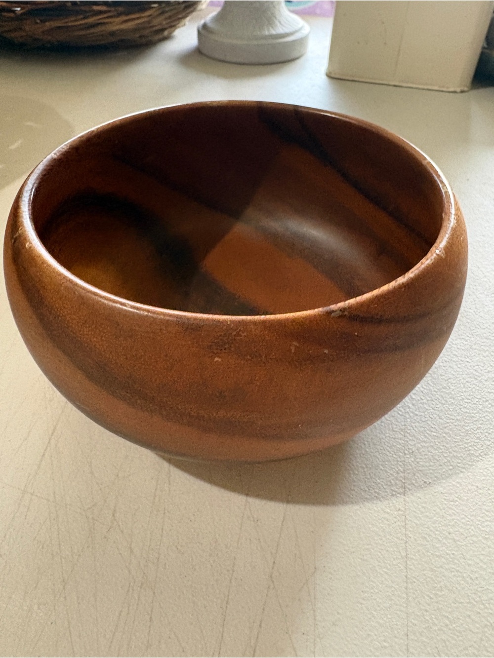 Waikiki Monkey Pod Woodgrain Decorative Bowl -